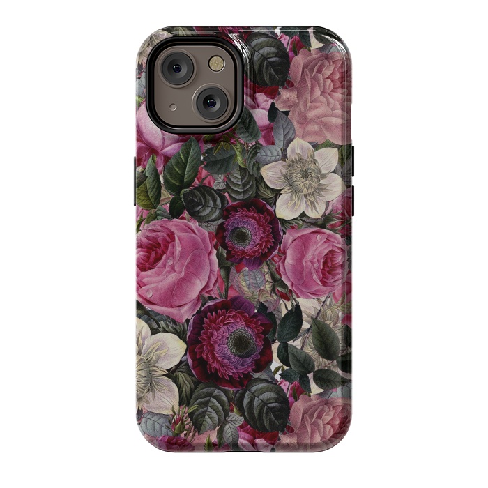 iPhone 14 StrongFit Purple and Pink Retro Flower Roses Pattern by  Utart