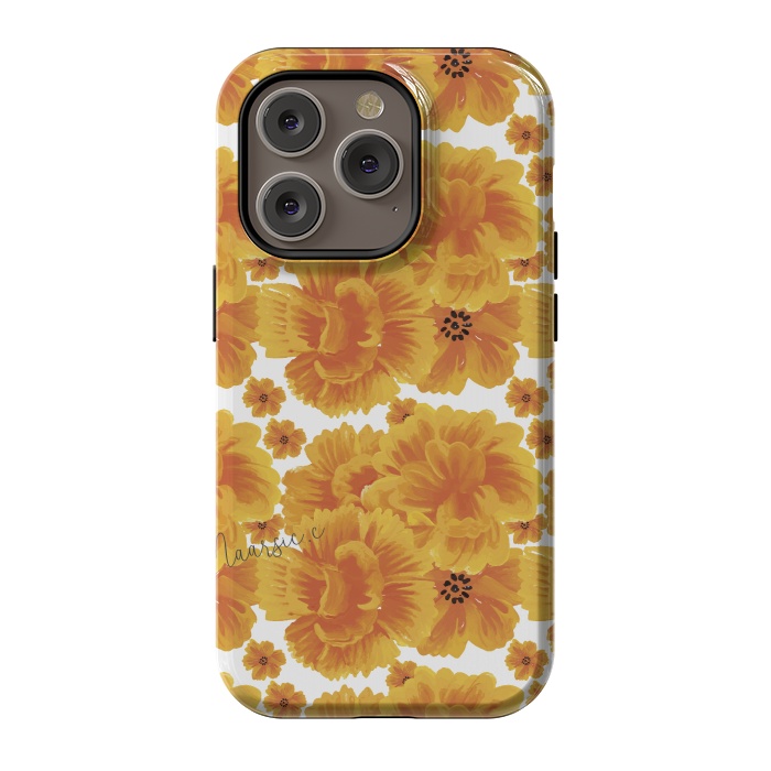 iPhone 14 Pro StrongFit Flores naranjas by Camila