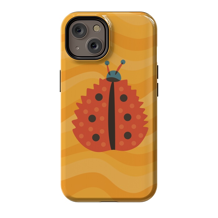 iPhone 14 StrongFit Orange Ladybug With Autumn Leaf Disguise by Boriana Giormova