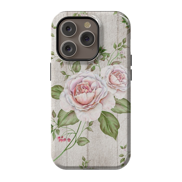 iPhone 14 Pro StrongFit Pink Rose by Creativeaxle