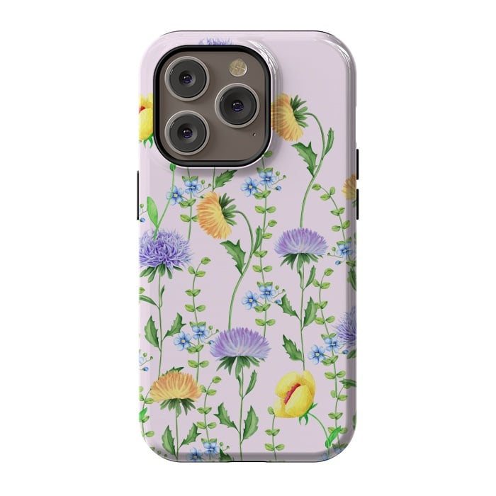iPhone 14 Pro StrongFit Aster Flora by Creativeaxle