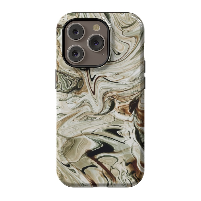 iPhone 14 Pro StrongFit Brown Marble by Creativeaxle