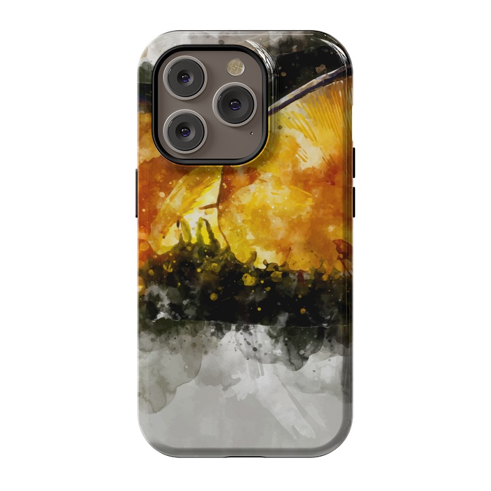 iPhone 14 Pro StrongFit Forest Yellow Mushroom by Creativeaxle