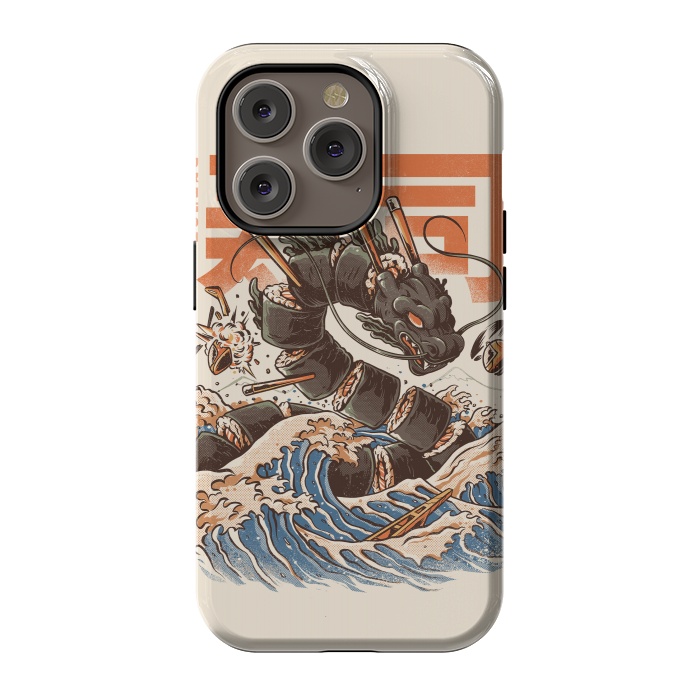 iPhone 14 Pro StrongFit Great Sushi Dragon  by Ilustrata