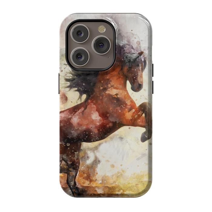 iPhone 14 Pro StrongFit Excited Horse by Creativeaxle
