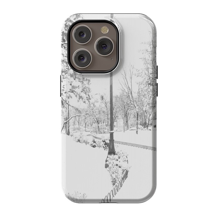 iPhone 14 Pro StrongFit Winter Snow City by Alemi