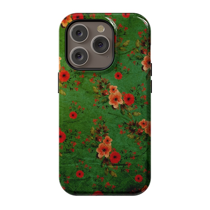 iPhone 14 Pro StrongFit Vintage Flowers by Rossy Villarreal
