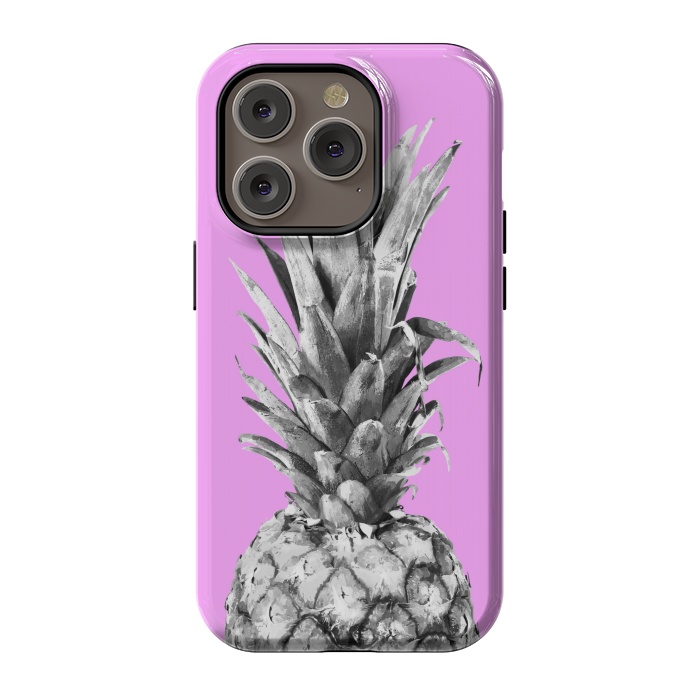 iPhone 14 Pro StrongFit Black, White, Pink Pineapple by Alemi