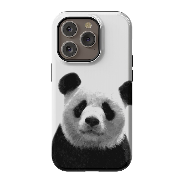 iPhone 14 Pro StrongFit Black and White Panda Portrait by Alemi
