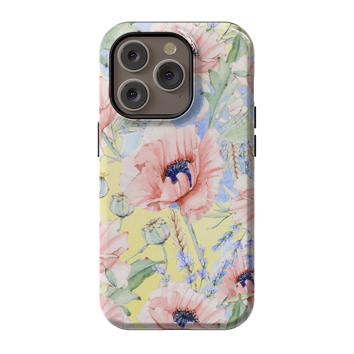iPhone 14 Pro StrongFit Pastel Summer Poppy Meadow by  Utart