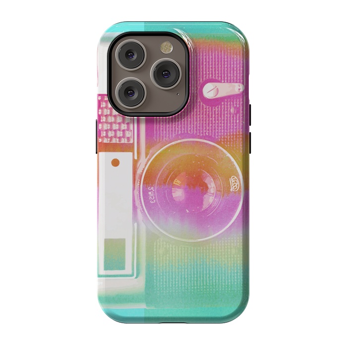 iPhone 14 Pro StrongFit Colorful pastel vintage camera by Oana 