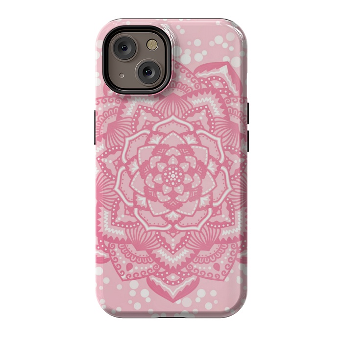 iPhone 14 StrongFit Pink flower mandala by Jms