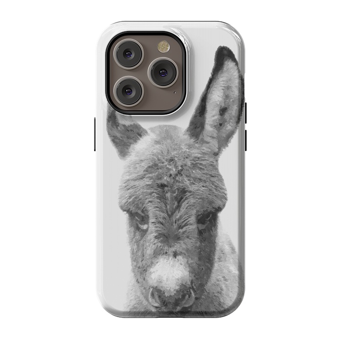 iPhone 14 Pro StrongFit Black and White Baby Donkey by Alemi