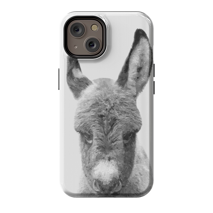 iPhone 14 StrongFit Black and White Baby Donkey by Alemi