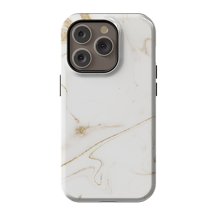 iPhone 14 Pro StrongFit Elegant gold and white marble image by InovArts