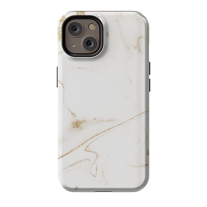 iPhone 14 StrongFit Elegant gold and white marble image by InovArts