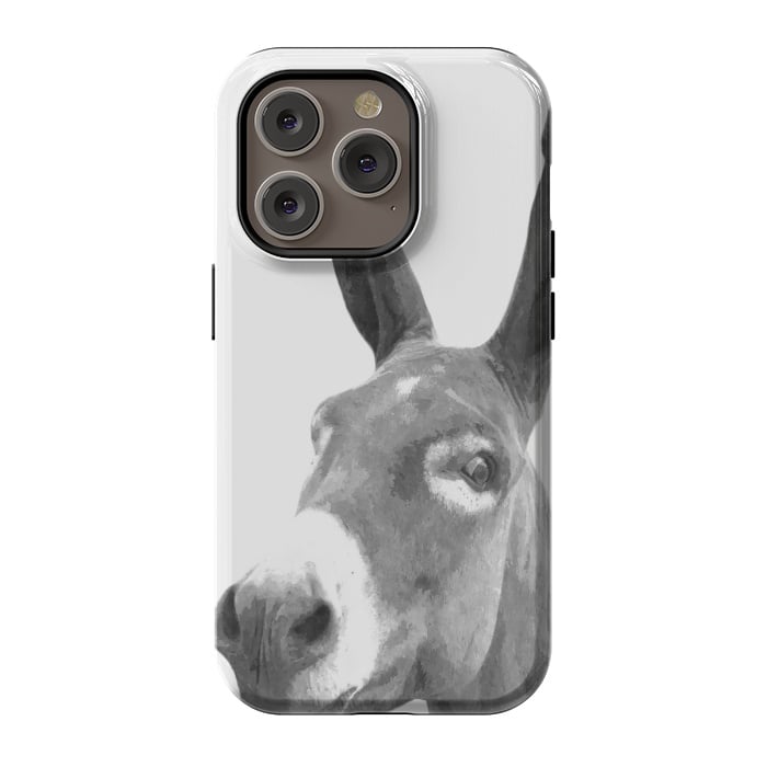 iPhone 14 Pro StrongFit Black and White Donkey by Alemi