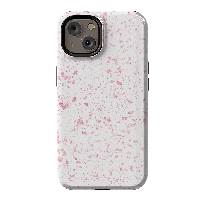 iPhone 14 StrongFit Classy vintage marble rose gold terrazzo design by InovArts