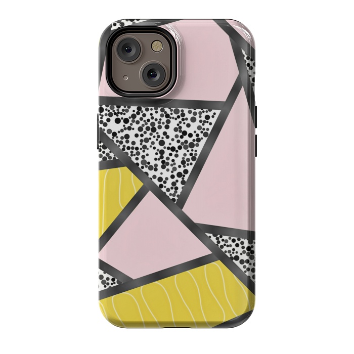 iPhone 14 StrongFit Geometric pink black by Jms