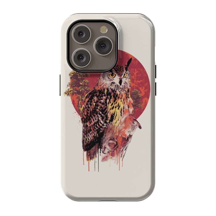 iPhone 14 Pro StrongFit Owl Red by Riza Peker