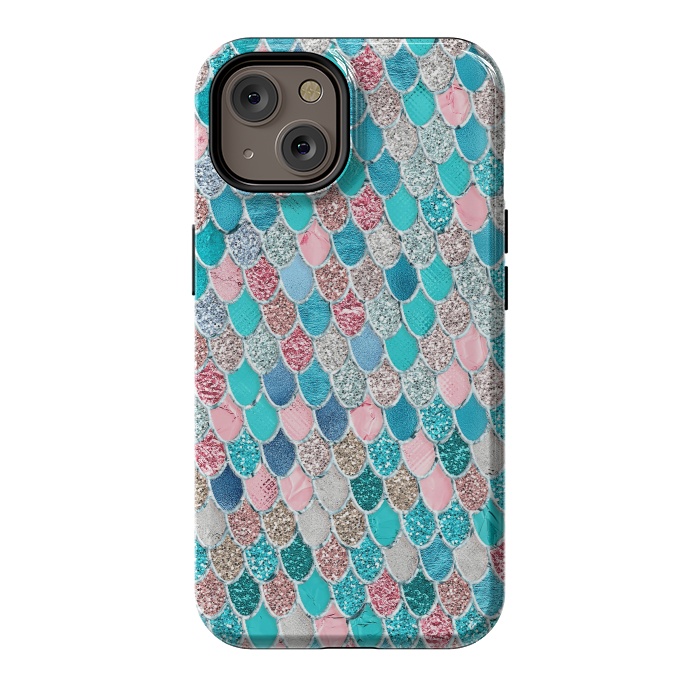 iPhone 14 StrongFit Summer Pastel Glitter Mermaid Scales by  Utart