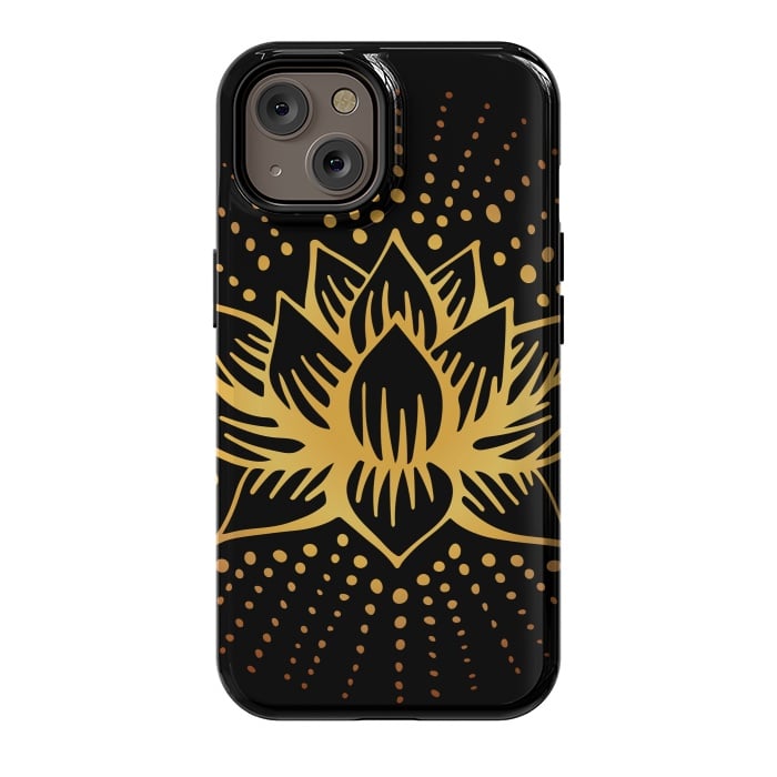 iPhone 14 StrongFit Golden Lotus Mandala by Majoih