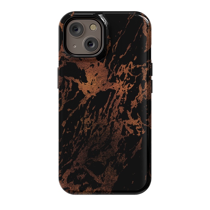 iPhone 14 StrongFit Copper Metal Veined Marble by  Utart