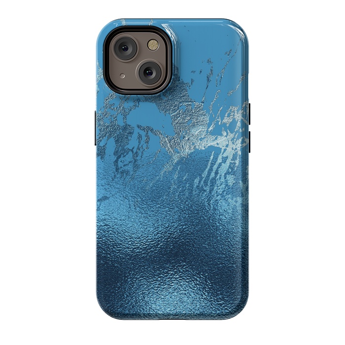 iPhone 14 StrongFit Blue Metal and Marble  by  Utart