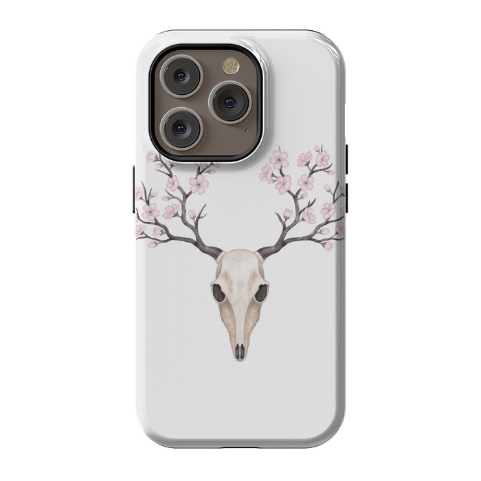iPhone 14 Pro StrongFit Blooming deer skull by Laura Nagel