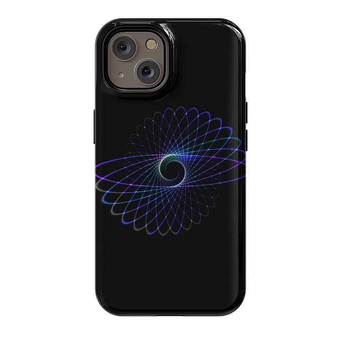 iPhone 14 StrongFit Spirograph Object on Black by Andrea Haase