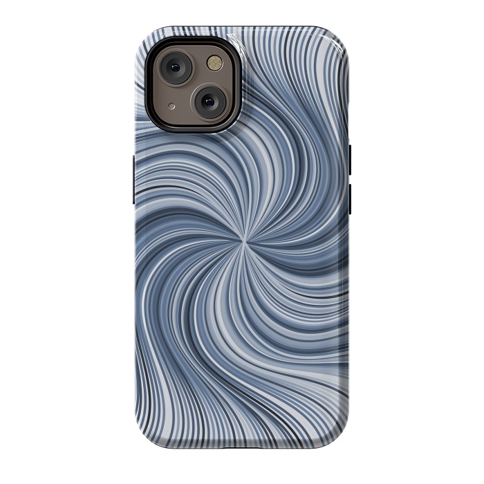 iPhone 14 StrongFit Abstract Wavy Lines In Shades Of Blue by Andrea Haase