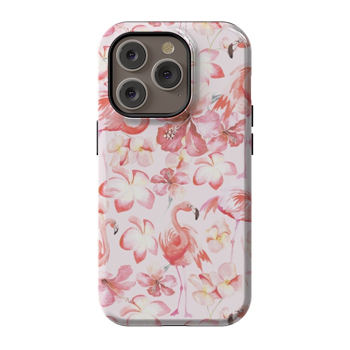 iPhone 14 Pro StrongFit Pink Flamingo Aloha Dance by  Utart