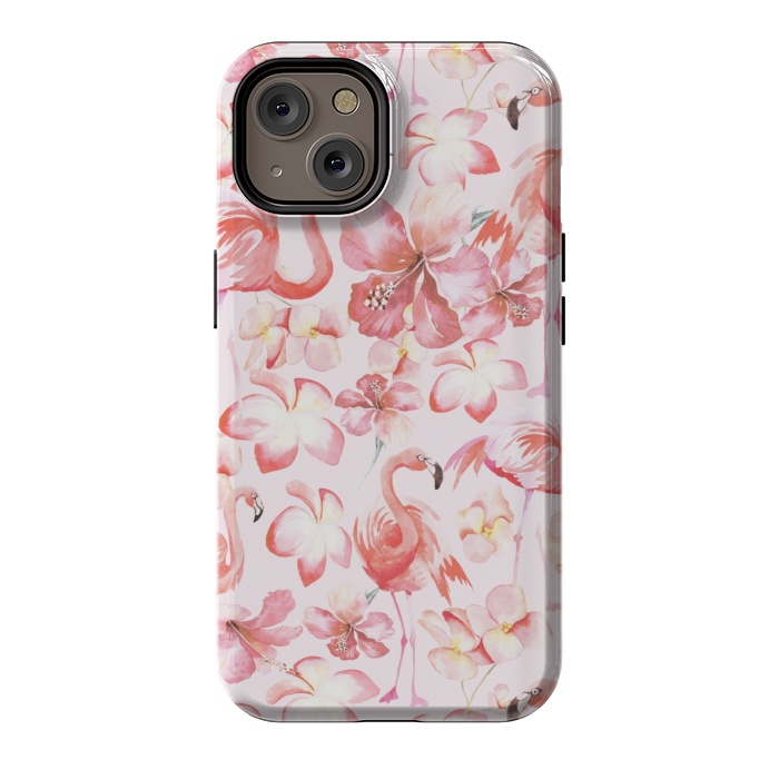 iPhone 14 StrongFit Pink Flamingo Aloha Dance by  Utart