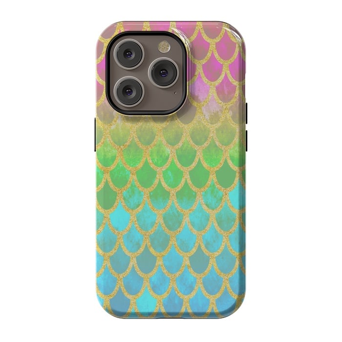 iPhone 14 Pro StrongFit Pretty Mermaid Scales 115 by Angelika Parker