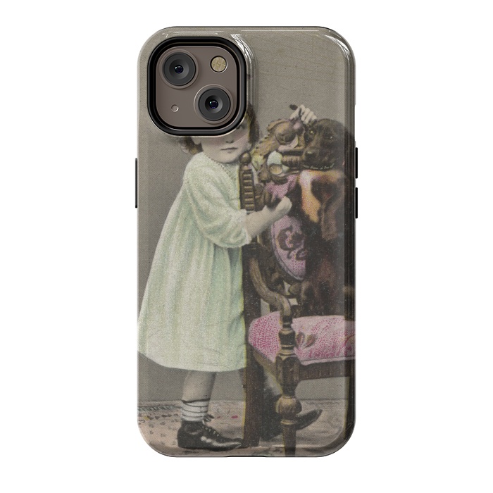 iPhone 14 StrongFit Vintage Girl With Dog by Andrea Haase