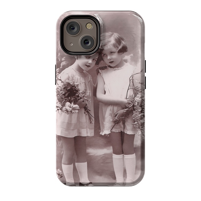 iPhone 14 StrongFit Cute Retro Girls With Flowers by Andrea Haase