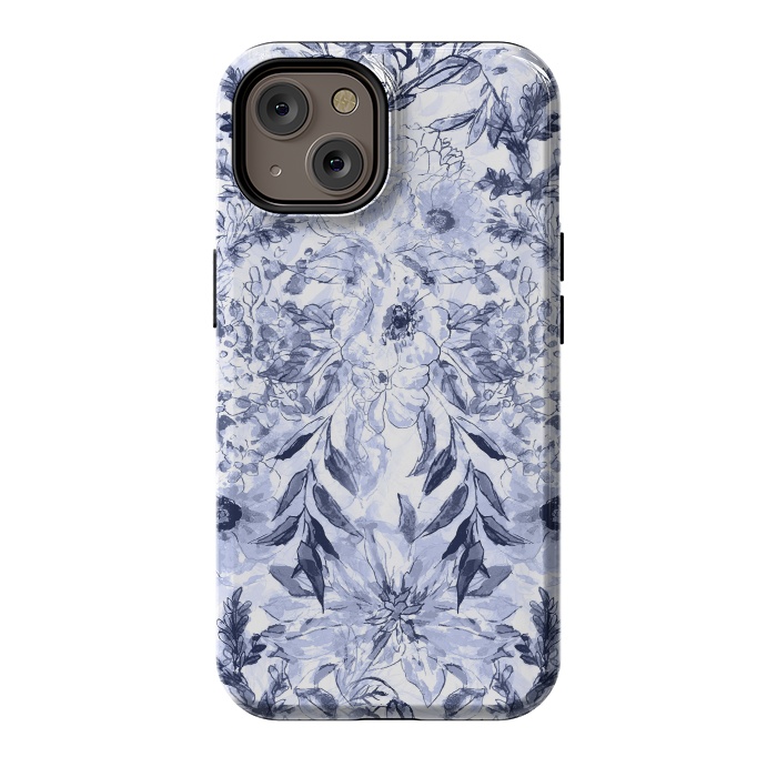 iPhone 14 StrongFit Watercolor grey floral hand paint by InovArts