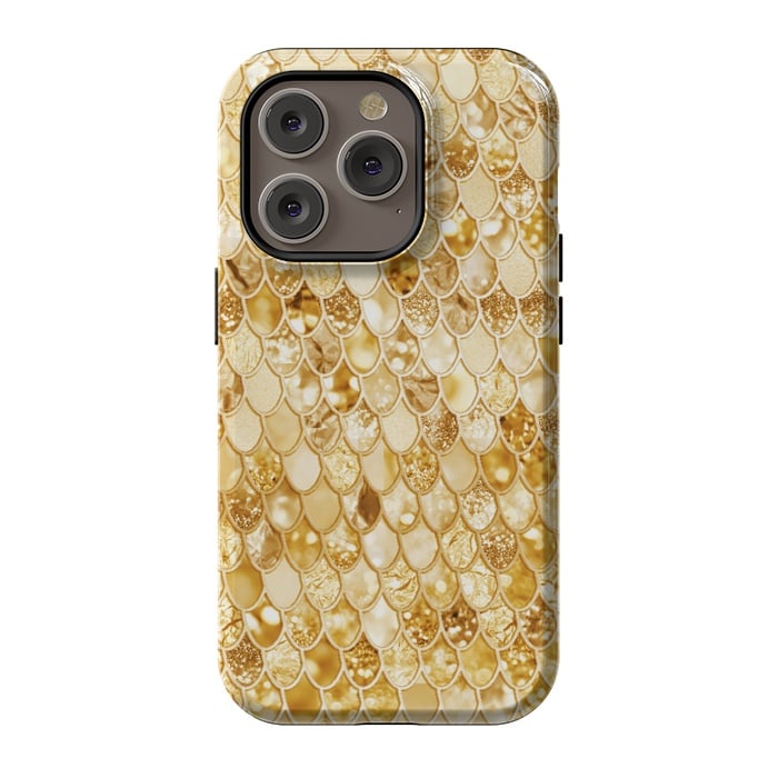 iPhone 14 Pro StrongFit Gold Mermaid Scales Pattern by  Utart