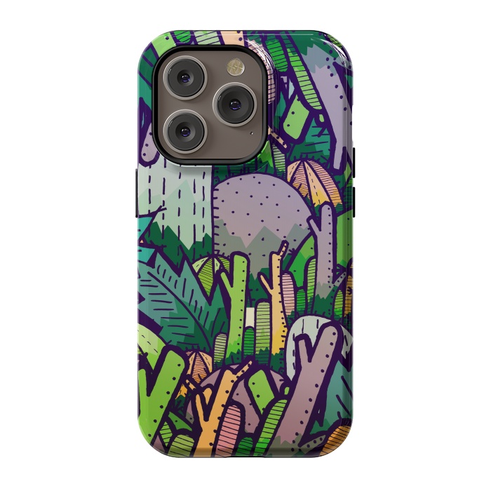 iPhone 14 Pro StrongFit Jungle Cactus by Steve Wade (Swade)