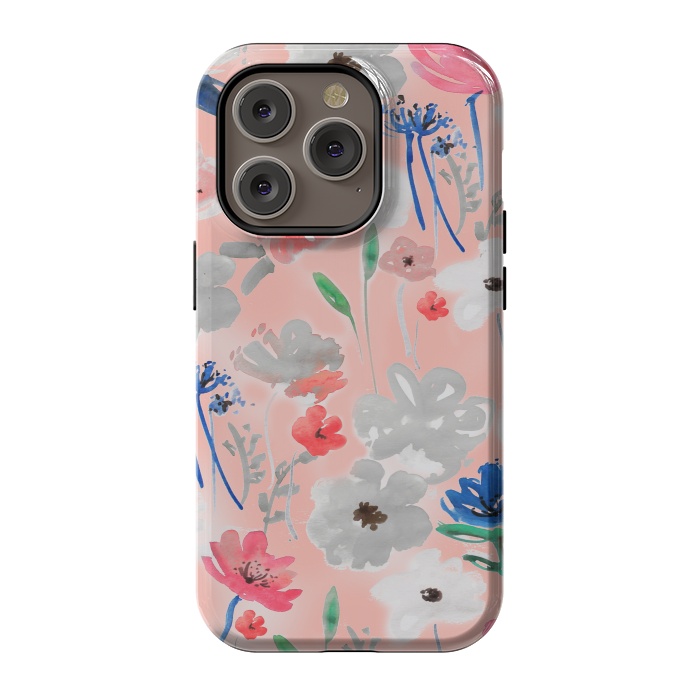 iPhone 14 Pro StrongFit Blush florals by MUKTA LATA BARUA
