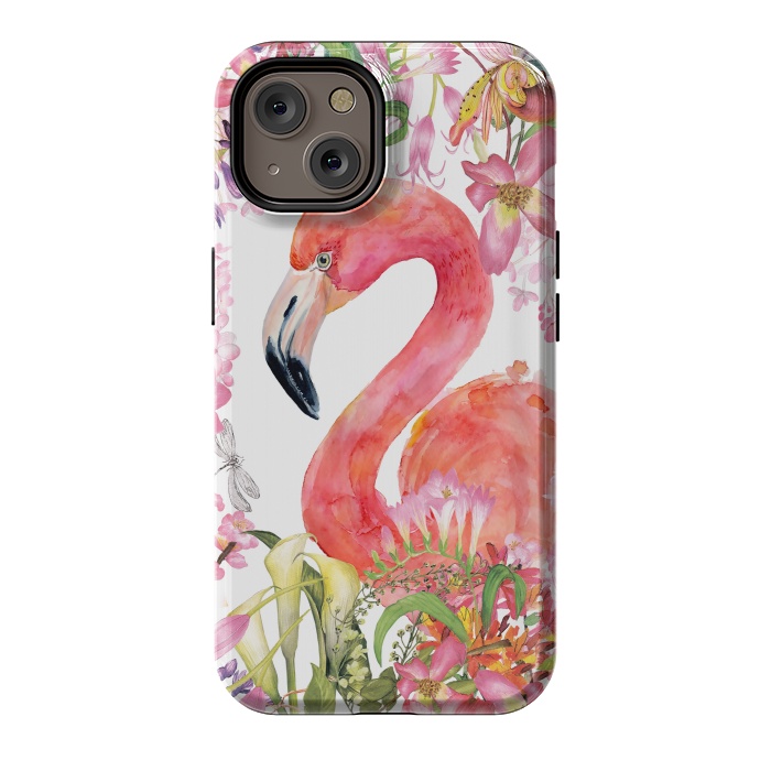 iPhone 14 StrongFit Flamingo in Flower Jungle by  Utart