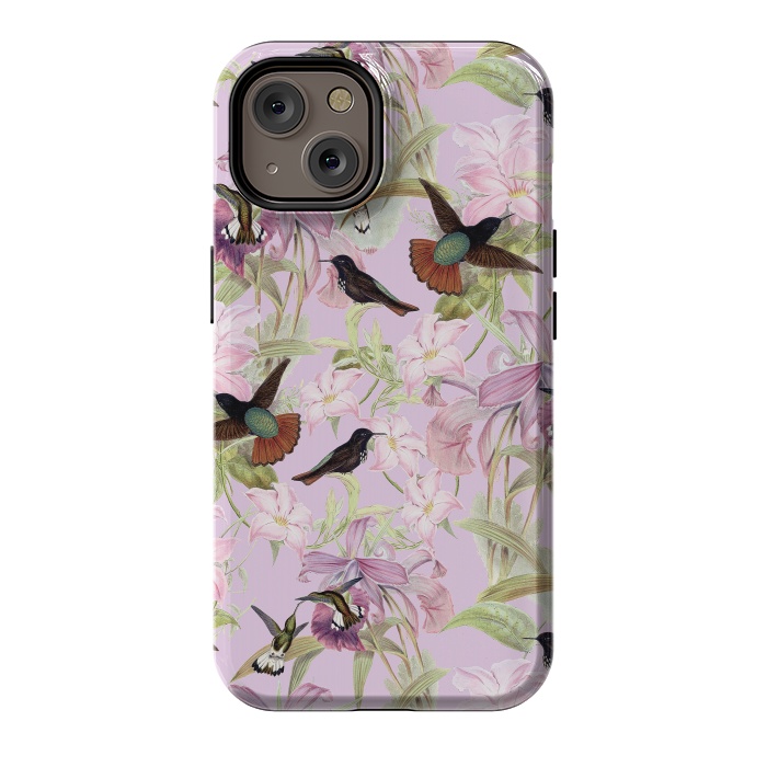 iPhone 14 StrongFit Flower and Bird Jungle  by  Utart