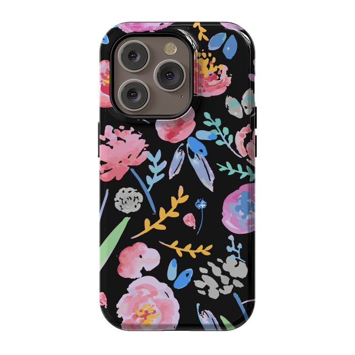 iPhone 14 Pro StrongFit Watercolor Florals by MUKTA LATA BARUA