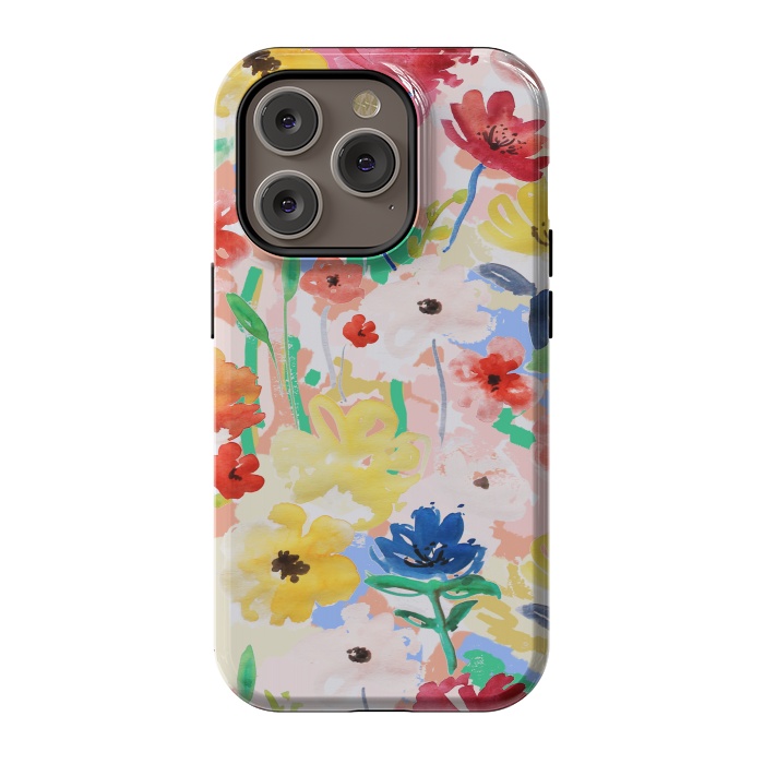 iPhone 14 Pro StrongFit Watercolor Florals 002 by MUKTA LATA BARUA