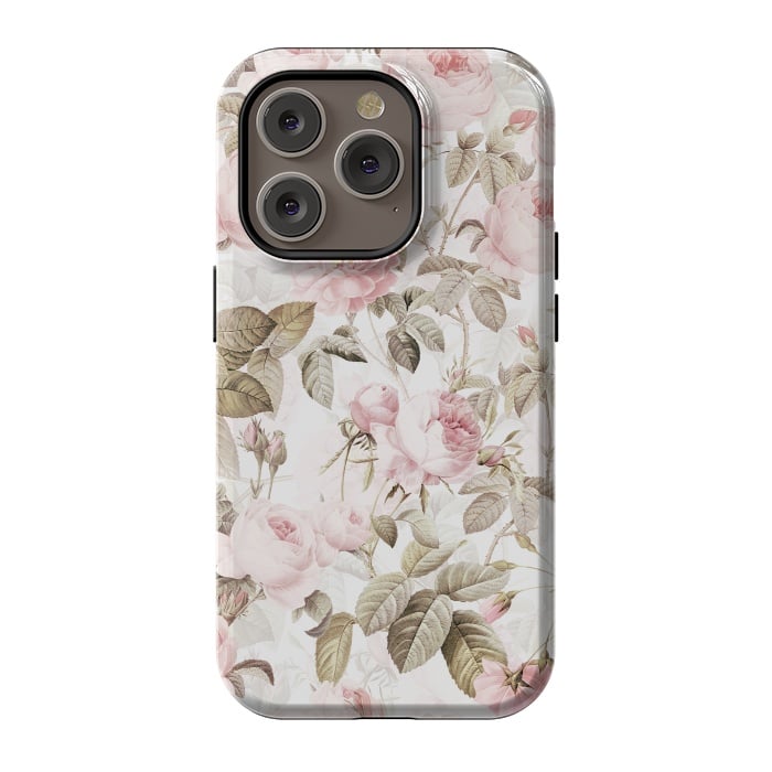 iPhone 14 Pro StrongFit Romantic Vintage Roses Pattern by  Utart