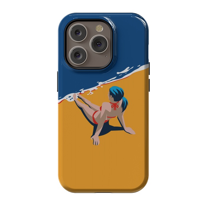 iPhone 14 Pro StrongFit Girl at the beach by DaDo ART