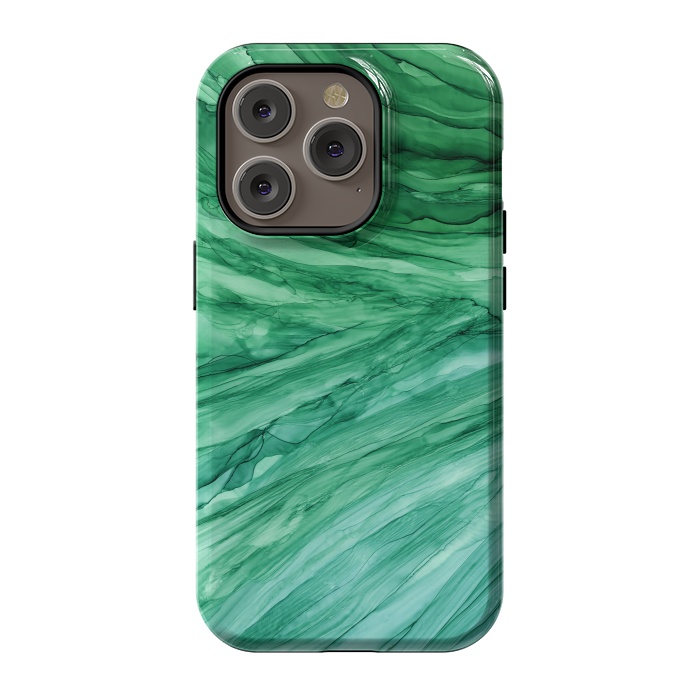 iPhone 14 Pro StrongFit Emerald Green Marble by Becky Starsmore
