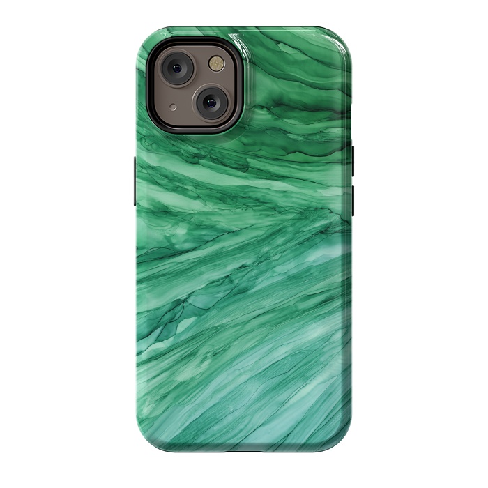 iPhone 14 StrongFit Emerald Green Marble by Becky Starsmore