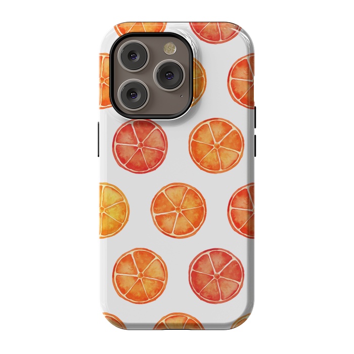 iPhone 14 Pro StrongFit Orange Slices Citrus Print by Becky Starsmore