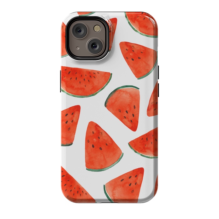 iPhone 14 StrongFit Fruity Summer Watermelon Print by Becky Starsmore